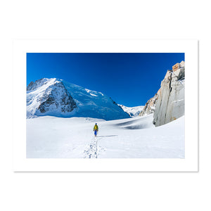 L'alpiniste, au pied de l'Aiguille du Midi, Massif du Mont Blanc