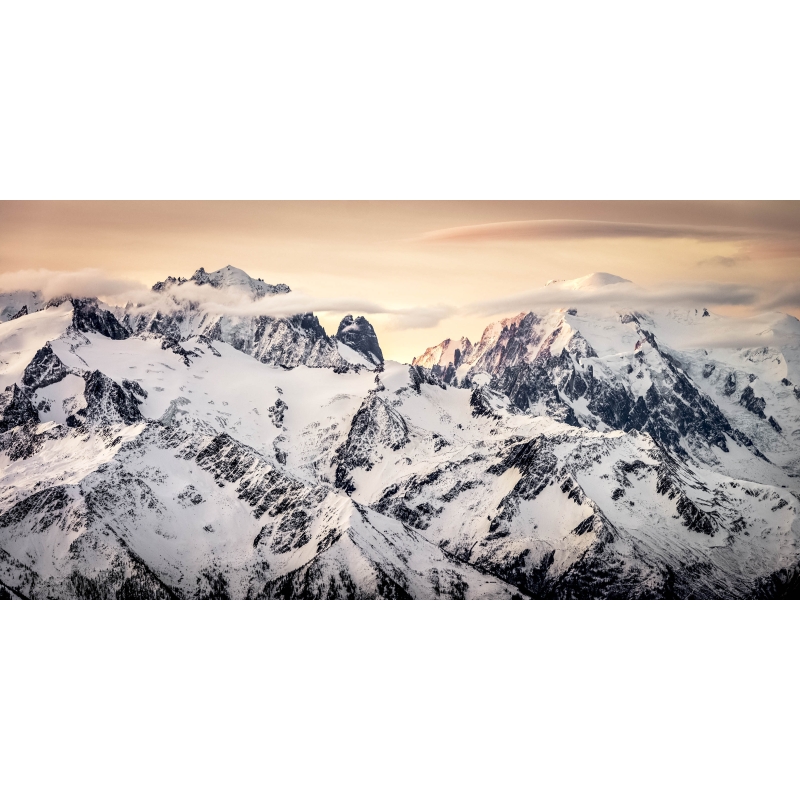 Mont Blanc et aiguille verte au lever du soleil