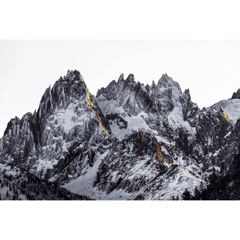 Ligne de lumière sur les Aiguilles de Chamonix