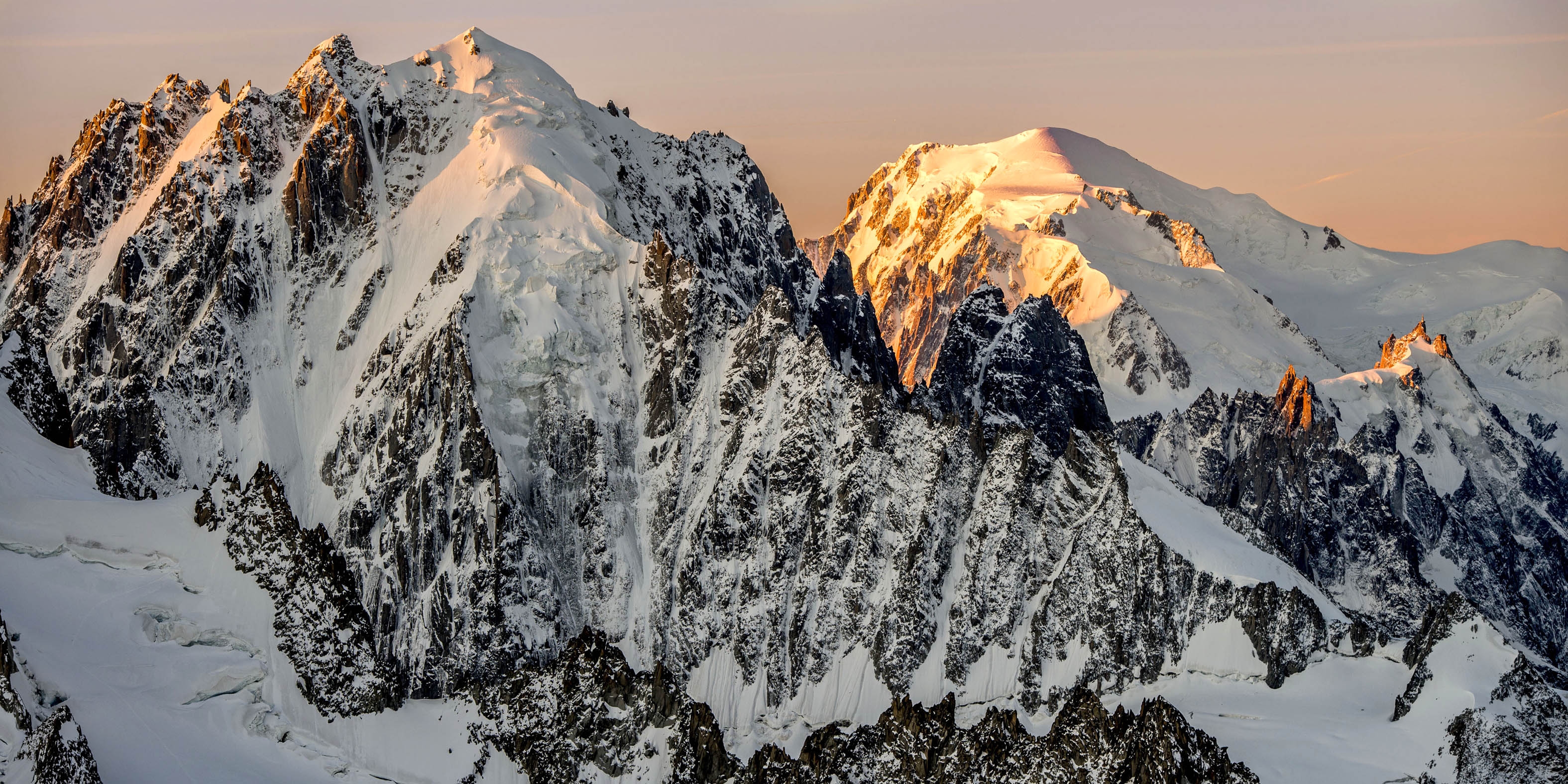 Aiguille Verte, Drus, Mont Blanc et Aiguille du Midi