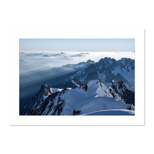 Depuis le Mont Blanc, vue sur l'Aiguille du Midi