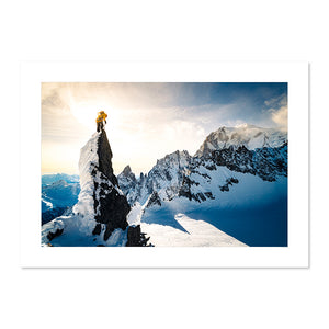 Alpiniste dans la traversée des Aiguilles d’Entrèves - Mont-Blanc