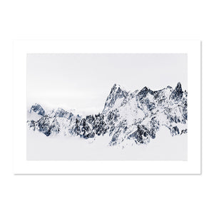 Les Grandes Jorasses et la Dent du Géant après une chute de neige – Massif du Mont-Blanc